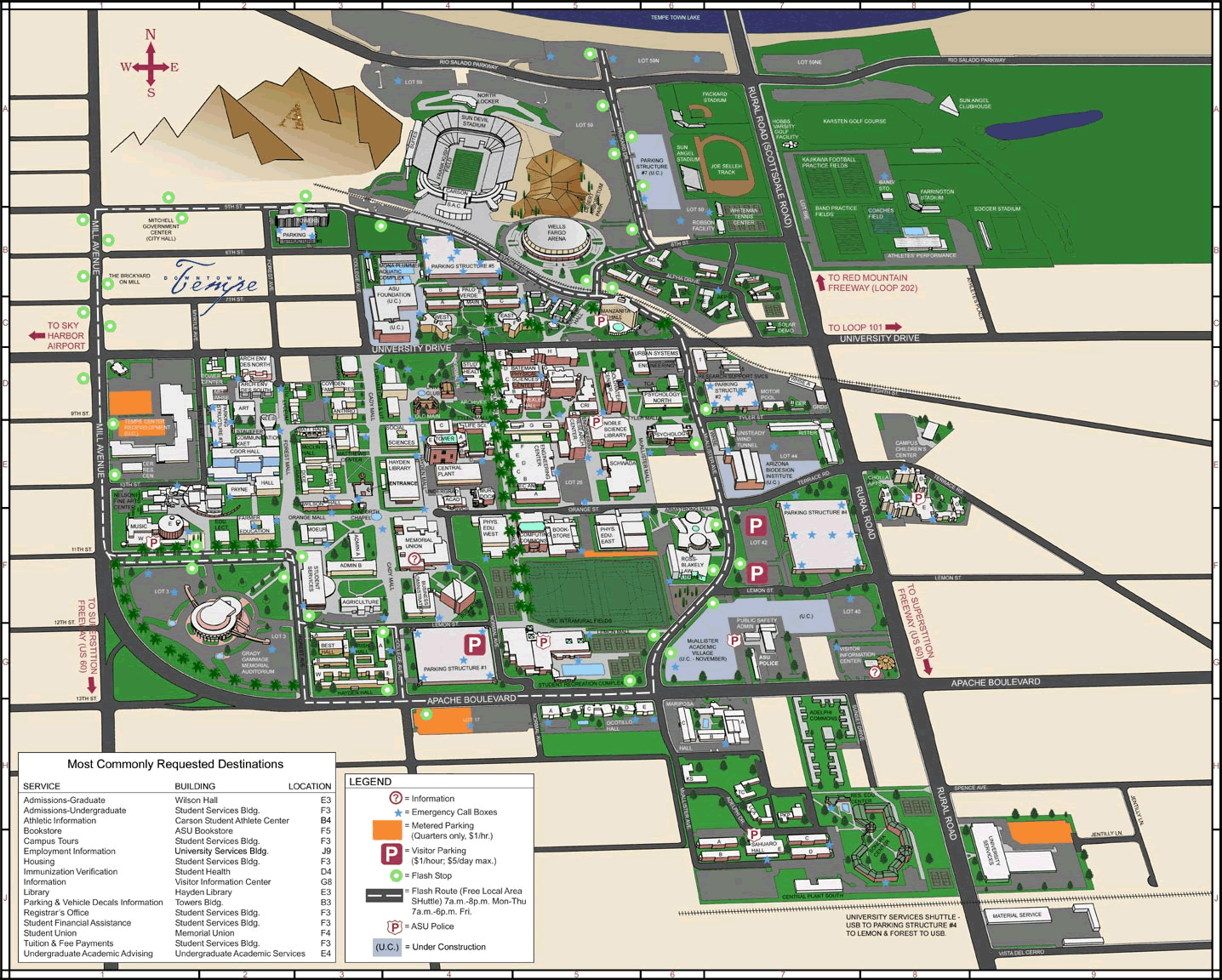 University Of Arizona Campus Map PDF