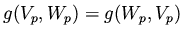 $\displaystyle g(V_p,W_p) = g(W_p,V_p)
$
