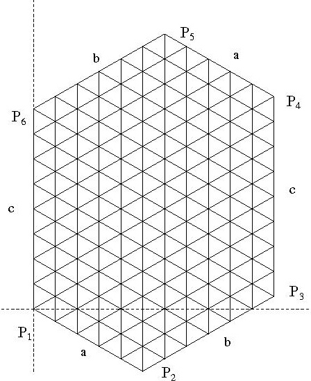 triangular lattice within hexagon